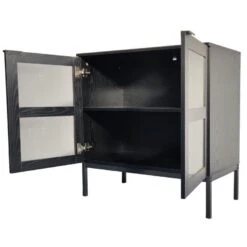 Lasiovikaappi Siera 80 Cm, Musta -KalusteVaaran Kauppa Lasiovikaappi matala Tenstar 657