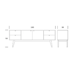 Tv-taso Notte -KalusteVaaran Kauppa Notte tv taso mitat