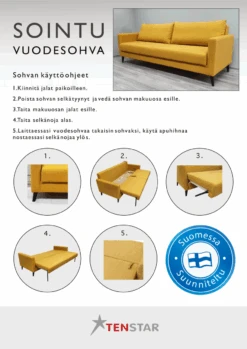 Vuodesohva Sointu, Eri Värejä 22 Vuodesohva Sointu, Eri Värejä -KalusteVaaran Kauppa Z2fcCaa3