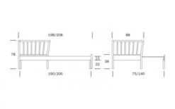 Vuodesohva Franz, 2 Kokoa -KalusteVaaran Kauppa franz vuodesohva mittakuva89