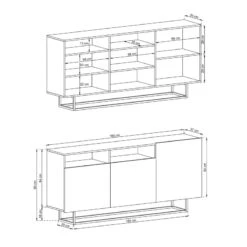 Senkki Jalo, 3 Väriä -KalusteVaaran Kauppa jalo senkki 180 mittatiedot