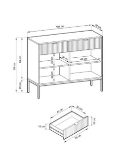 Lipasto Latte, 2 Värivaihtoehtoa -KalusteVaaran Kauppa latte lipasto mittakuva