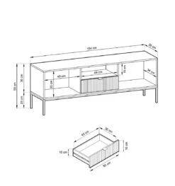 Tv-taso Latte, 2 Värivaihtoehtoa -KalusteVaaran Kauppa latte tv taso mittakuva 1