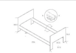 Sänky Seniori, 80x200 Cm -KalusteVaaran Kauppa sankykaavakuva 1